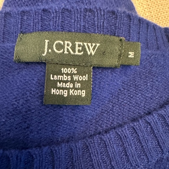 J. Crew Men's Deep Blue Crewneck Wool Sweater. - Picture 2 of 3